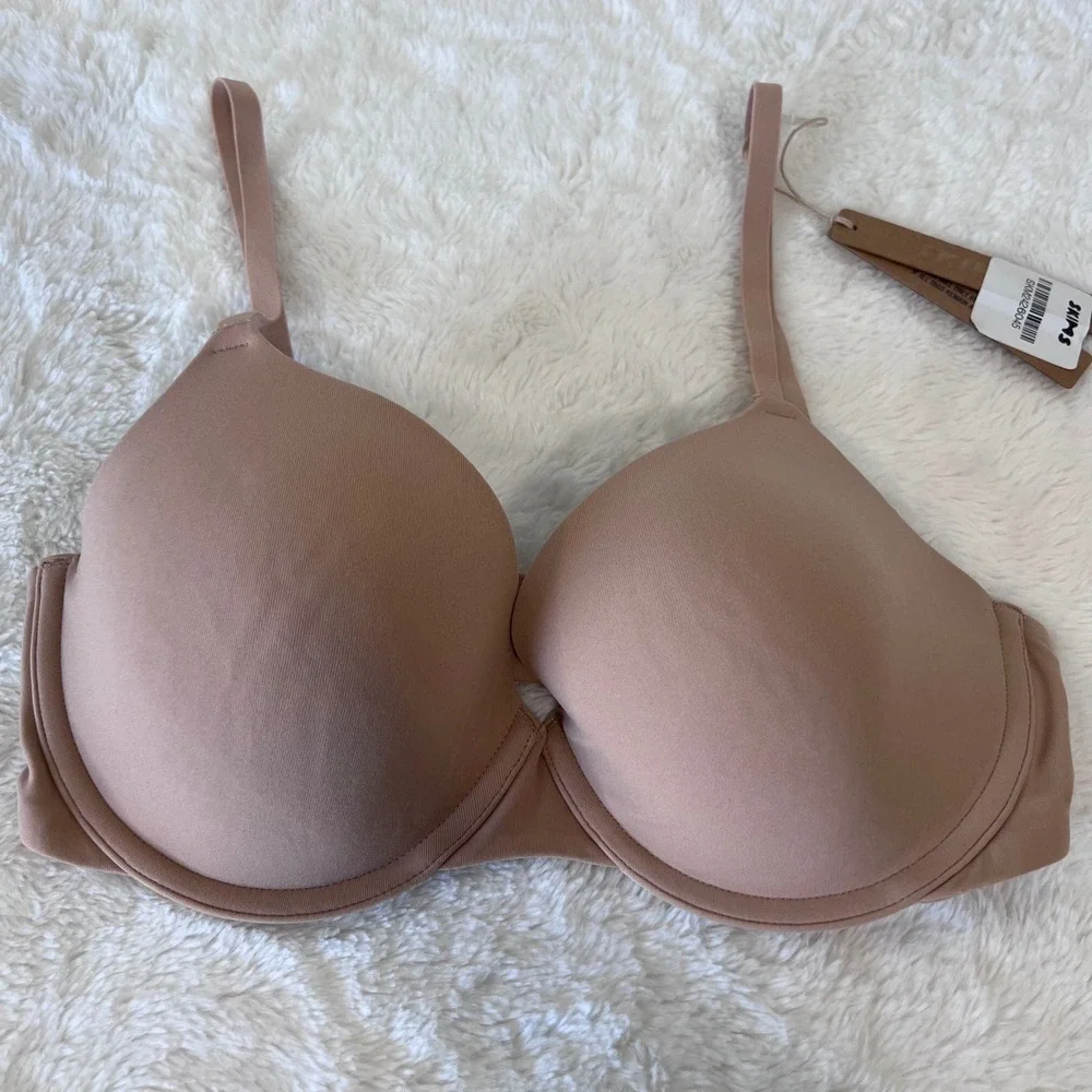 SKIMS Women's Fits Everybody T-Shirt Bra Clay Underwire Size 32D BR-UWR-2294 NWT - Picture 1 of 9
